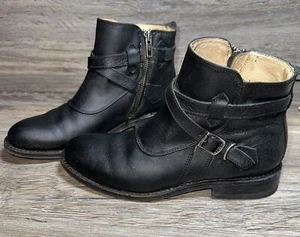 Frye JAYDEN CROSS STRAP Zipper Black Boots Women US 6.5 B - Picture 1 of 8