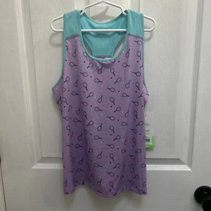 NWT Prince Youth Girls Fashion Printed Tennis Tank Top Purple/Blue Size Large/14 - Picture 1 of 14
