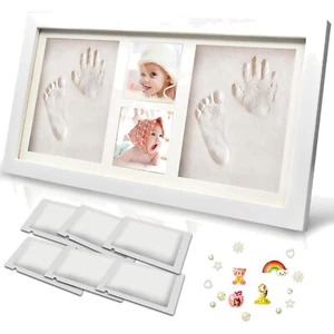 Baby Handabdruck Fußabdruck Set, Gipsabdruck Erinnerung, Geschenk, Kinderrahmen - Bild 1 von 10