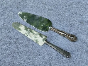 2 servidores de pasteles y pasteles con mango de plata esterlina * asas de plata esterlina con peso * - Imagen 1 de 6