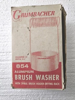 Grumbacher Aluminum #854 Brush Washer With Spiral Brush Holder- Drying Rack NOS - Image 1 of 4