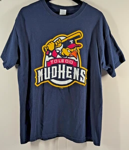 T-shirt Toledo Mud Hens 2008 lega minore baseball adulto taglia large Y2K - adatta a M - Foto 1 di 8