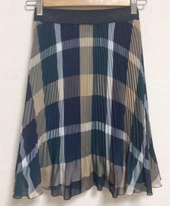 Burberry Blue Label Crest Bridge Chiffon Pleated Skirt 36 - Picture 1 of 11