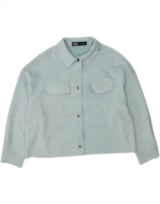 Chaqueta Bomber ZARA Mujer Reino Unido 16 Grande Azul Poliéster AT01 Foto 1 de 4