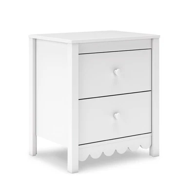 Hallityn Minimalist 2 Drawer Nightstand for Bedroom, 24.37" Tall, White - Image 1 of 4