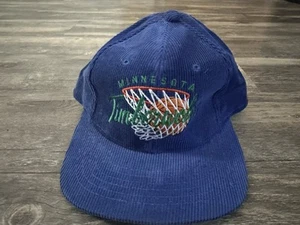 Neu Vintage Minnesota Timberwolves NBA Cord verstellbare Mütze Kappe - Bild 1 von 2