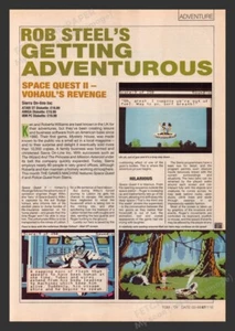 1988 U.K. Exclusive Space Quest II: Vohaul's Revenge Video Game Review - Picture 1 of 1