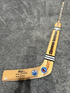 GRANT FUHR Edmonton Oilers SIGNED Auto Hockey Goalie Stick JSA COA +Inscriptions - Picture 1 of 3