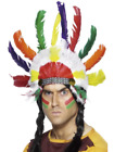 Indian Headdress Multi-Coloured Sitting Bull Western Fancy Dress Accessory