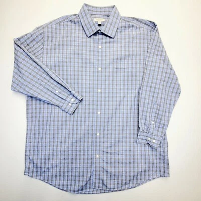Barakett by Robert Barakett Dress Shirt Mens Size 17.5 Blue 32-33 Plaid Long Sle - Image 1 of 4