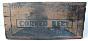 Vintage Libbys Corned Beef Wooden Advertising Box Crate - 15" x 7" x 7" - Picture 1 of 14