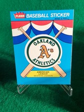 1989 Fleer Team Sticker #NNO Oakland Athletics - Back A's Team History