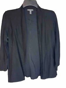 Cárdigan suéter tejido negro Eileen Fisher frente abierto talla PP - Imagen 1 de 7