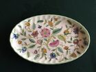 Minton Haddon Hall Dish Oval Plate Flowers English Bone China