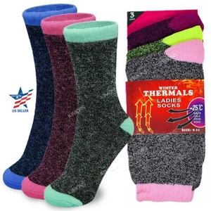 3 Pares Mujeres Invierno Cálido Térmico Calefacción Trabajo Resistente Botas Calcetines Talla 9-11 - Imagen 1 de 7