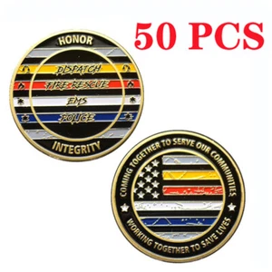 50 PCS Honor Dispatch Fire Rescue Ems Police Challenge Coin Commemorative - Picture 1 of 13