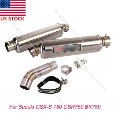 Tubo silenciador tubo de conexão médio escape 51 mm para Suzuki GSR750 GSXS750 BK750 - Imagem 1 de 4
