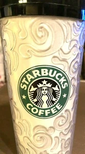 Starbucks White Swirl Tumbler Therma Serv Coffee - Picture 1 of 3