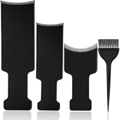 4 Pcs Balayage Highlighting Board and Brush Kit Flat Top Paddle Board Hair Comb - Image 1 of 4