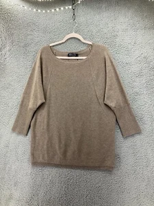 NWT by MAGASCHONI beige cashmere Boatneck sweater Large Bat Wing - Picture 1 of 9