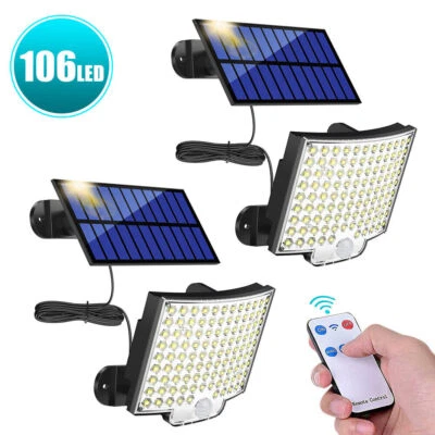 LED Solarleuchte mit Bewegungsmelder Außen Lampe Fluter Sensor Strahler Licht DE - Bild 1 von 3