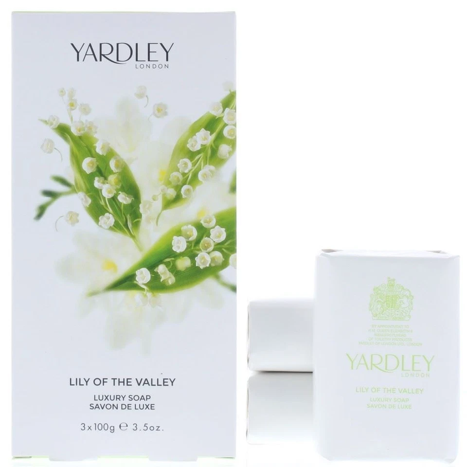 Yardley Maiglöckchen Geschenkset: 3 x Luxus Seife 100g für Frauen
