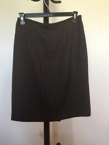 Women’s BRIGGS New York Black Striped Straight Pencil Wewr To Work Skirt Size 10 - Picture 1 of 3