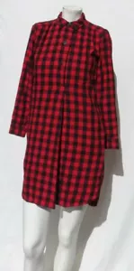 Abito camicia MADEWELL rosso nero bufalo check cotone flanella latitudine US XXS - Foto 1 di 5