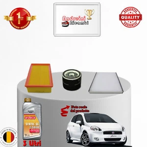 KIT TAGLIANDO 3 FILTRI E OLIO FIAT GRANDE PUNTO 1.2 48KW 65CV 2014 -> - Foto 1 di 2
