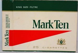 VINTAGE ADVERTISING CANADA Mark Ten CIGARETTE EMPTY Box Sleeve Unused - Picture 1 of 2