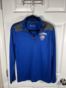 Under Armour Baseball 1/4 Zip Youth YXL Heat Gear Pullover Chicago Cubs - Picture 1 of 6