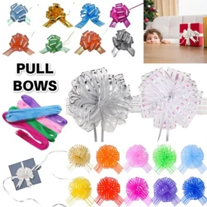 20 PULL BOWS Large 50mm Quality Bow Flower Wedding GIFT Wrap Party Decor Ribbons - Picture 1 of 48