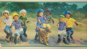 Children Skating-YORK Wallpaper Border, 5 yd pkg, PA# KP7328B - Picture 1 of 1