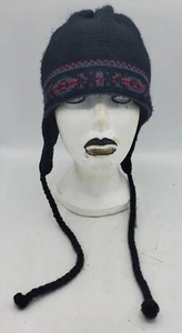 Turtle Fur Wool Knit Printed Tassel Detailed Cap Beanie Hat - Picture 1 of 10