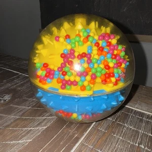 Playskool Roll 'n Rattle Ball 5.5" Cuentas Años 90 Amarillo Azul De Colección - Imagen 1 de 4