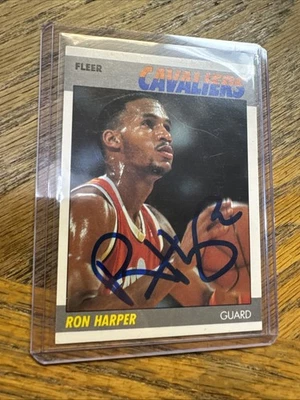 1987 Fleer Basketball Ron Harper Signed Trading Card #49 JSA CERT - Image 1 of 4