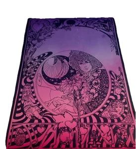 Vtg Love Dylan Poster By Dutch Artist Marijke Koger Pink /purple 1980’s Repro - Picture 1 of 12