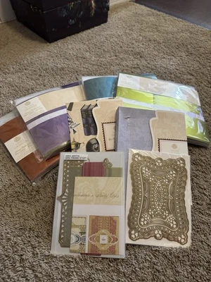Anna Griffin Lot Of Foil Paper, Dies, And Embellishments ￼￼ - Image 1 of 4