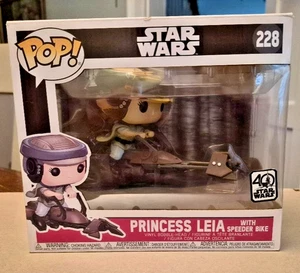 Funko pop Star Wars - Principessa Leia con Speeder Bike #228 nuovo con scatola - Foto 1 di 5