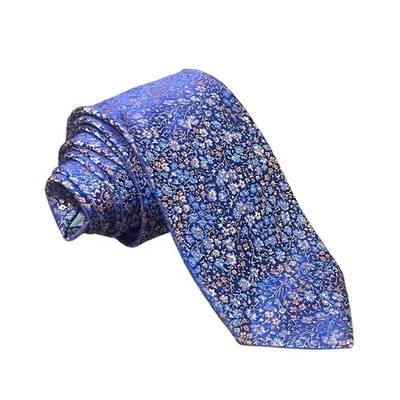 Новый Canali 1934 шеи галстук мужской синий цветочный шелк современный Current Италии сделано - Изображение 1 из 4