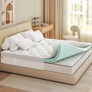 Memory Foam Matratzenauflage 7 cm dick, gesteppt extra tief einzeln bei Rückenschmerzen - Bild 1 von 8