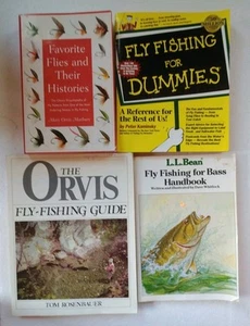 FLY FISHING BOOK LOT (4) ~ FAVORITE FLIES ~ ORVIS, L.L. BEAN, DUMMIES ~ BASS - Picture 1 of 2