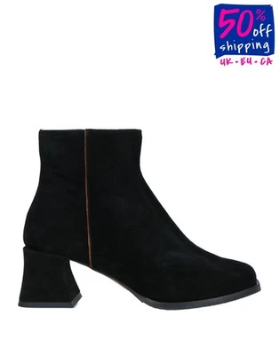PVP €214 APEPAZZA Botines Cuero Gamuza US11 UK8 EU41 Negro Tacón Acampanado Foto 1 de 4