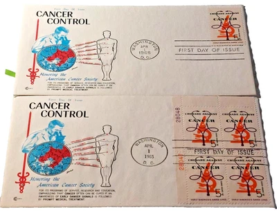 Cancer Control American Cancer Society Honoring 1965 FDI Cover Lot of 2 - Image 1 of 4
