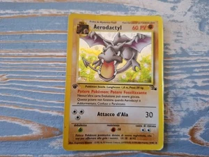 Pokemon Aerodactyl 1/62 Fossil Rara Holo Prima Edizione Wizards IT Carte Vintage - Foto 1 di 2