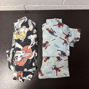Spider Man / Paw Patrol Bamboo Clothes SZ 5T Long Sleeve Pajama Set Bundle - Picture 1 of 14