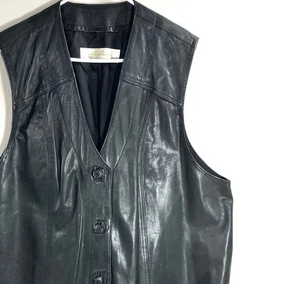 Chaleco de cuero negro para hombre talla 52, XXL, cierre de botones Pirate Renfair Festival Foto 1 de 4