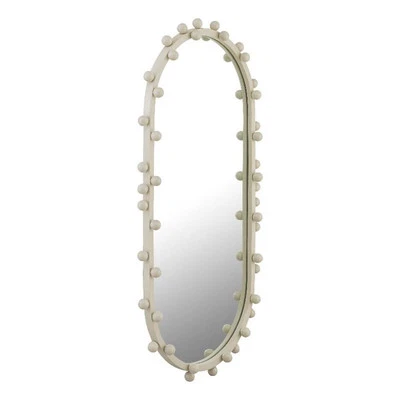 Maklaine Modern Contemporary Bubbles Ivory Large Oval Wall Mirror - Image 1 of 4