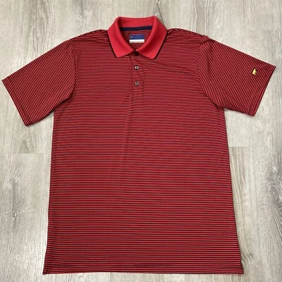 Jack Nicklaus Stay Dri Polo Shirt Mens Large Red Striped Performance Golf Logo  - Image 1 of 4