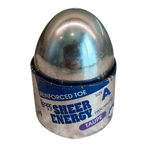 Pantimedias vintage L’eggs Silver Egg Sheer Energy color topo talla A punta reforzada - Imagen 1 de 3